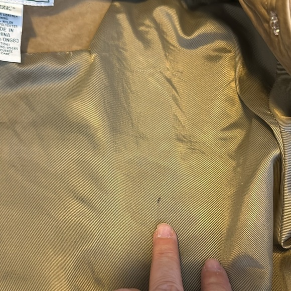 LL Bean Chore Jacket, Cow Nubuck Leather, Green Tag Coat Tan SzL - Picture 10 of 10